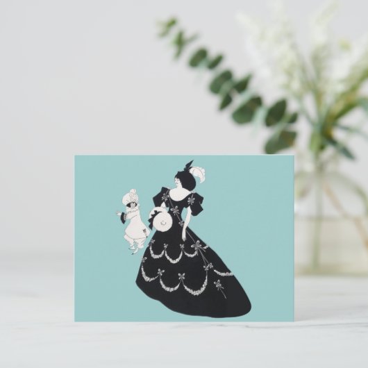  grafisch gebold Aubrey Beardsley Man Briefkaart (Staand voorkant)