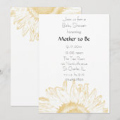 Grafisch geel zonnebloemBaby shower Kaart (Voorkant / Achterkant)