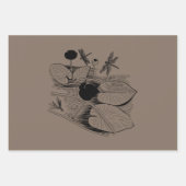 Grafisch geelbruine waterlelies inpakpapier vel (Voorkant 3)