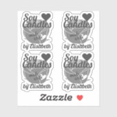 Grafisch gemaakt van Chic Grey Roos met hartszaika Sticker (Vel)