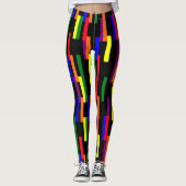 Grafisch geometrisch balkenpatroon Pride kleuren Leggings (Voorkant)