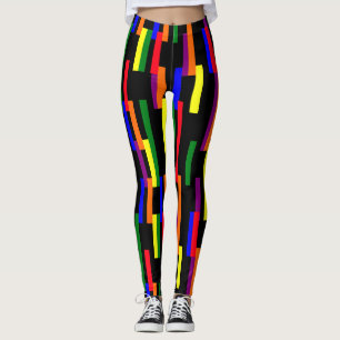 Grafisch geometrisch balkenpatroon Pride kleuren Leggings