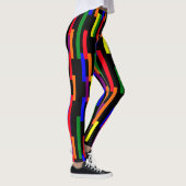 Grafisch geometrisch balkenpatroon Pride kleuren Leggings (Rechts)