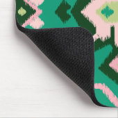 Grafisch geometrisch groen roze ikattribaal muismat (Hoek)