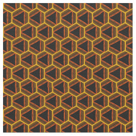 Grafisch geometrisch patroon Abstract zwart geel Stof