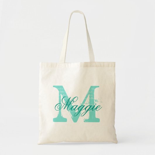 Grafisch Gepersonaliseerd naammonogram Tote Bag (Voorkant)