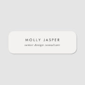 Grafisch gesofisticeerde Dove Grey Minimalist Naamplaatje (Voorkant)