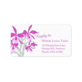Grafisch gestileerde orchidee Cattleya adresetiket Etiket