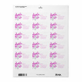 Grafisch gestileerde orchidee Cattleya adresetiket Etiket (Full Sheet)