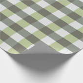 Grafisch geweven groen grijs patroon cadeaupapier (Hoek)