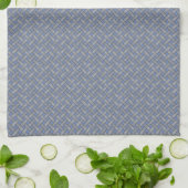 Grafisch Geweven Rattan Zilver op Custom Blue Theedoek (Gevouwen)