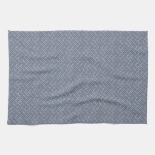 Grafisch Geweven Rattan Zilver op Custom Blue Theedoek