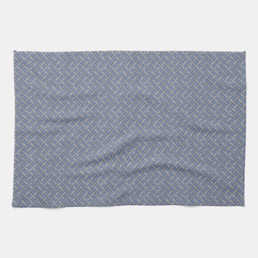 Grafisch Geweven Rattan Zilver op Custom Blue Theedoek (Horizontaal)