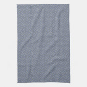 Grafisch Geweven Rattan Zilver op Custom Blue Theedoek (Verticaal)