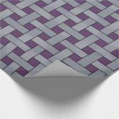 Grafisch Geweven Zilver op Aangepaste Paarse Kleur Cadeaupapier (Hoek)