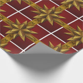 Grafisch Gold Bourgogne Kerstmis Cadeaupapier (Hoek)