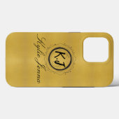 Grafisch goud en zwarte elegante scriptkalligrafie Case-Mate iPhone case (Achterkant (horizontaal))