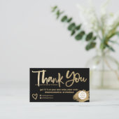 Grafisch goudborstellettertype zwarte tekenvolgord visitekaartje (Staand voorkant)