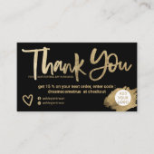 Grafisch goudborstellettertype zwarte tekenvolgord visitekaartje (Voorkant)