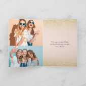 Grafisch gouden glitter ombre fotograaf verjaardag kaart (Binnen)