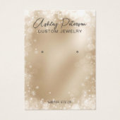 Grafisch gouden sneeuwfeestelijke QR-oormerg Visitekaartje (Voorkant)