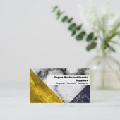 Grafisch goudwitte zwarte graniet visitekaartje (Staand voorkant)