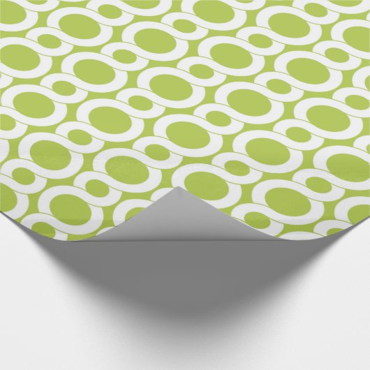 Grafisch groen abstract geometrisch monogram cadeaupapier (Hoek)