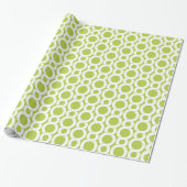 Grafisch groen abstract geometrisch monogram cadeaupapier (Uitgerold)