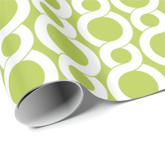 Grafisch groen abstract geometrisch monogram cadeaupapier (Rol Hoek)