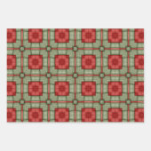 grafisch groen en rood verpakkingspapier inpakpapier vel (Voorkant)