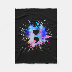 Grafisch hart puntkomma symbool fleece deken