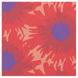 Grafisch helderrood paarse enkele poppy art patroo stof