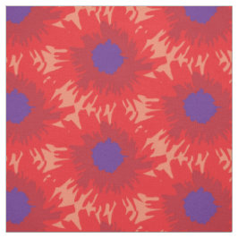 Grafisch helderrood paarse enkele poppy art patroo stof