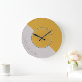 Grafisch Hot Mustard en Taupe, speciaal aangepast Grote Klok (Huis)