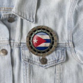 Grafisch industriestaal Cubaanse vlag Ronde Button 7,6 Cm (In situ)
