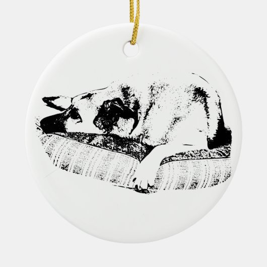 Grafisch kalm, kordate lounge start keramisch ornament (Voorkant)