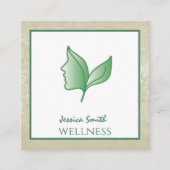 Grafisch kalmerend elegant meisje gezichtsblaasjes vierkante visitekaartje (Voorkant)