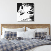 Grafisch kat op Canvas Afdruk (Insitu (Slaapkamer))