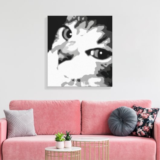 Grafisch kat op Canvas Afdruk (Insitu (Woonkamer))