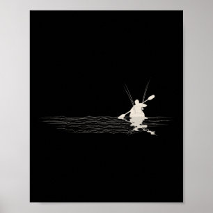 Grafisch kayak vissen Kayak vissers Kayakken Vis Poster