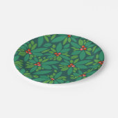 Grafisch kerstfeest Holly Papieren Bordje (Gekanteld)