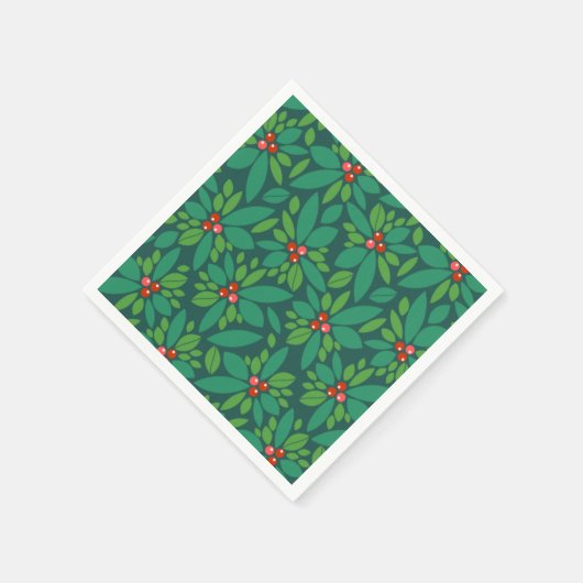 Grafisch kerstfeest Holly Servet (Hoek)