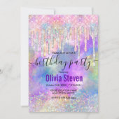 Grafisch kleurig eenhoorn die glitter-monogram in  kaart (Voorkant)