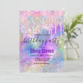 Grafisch kleurig eenhoorn die glitter-monogram in  kaart (Staand voorkant)