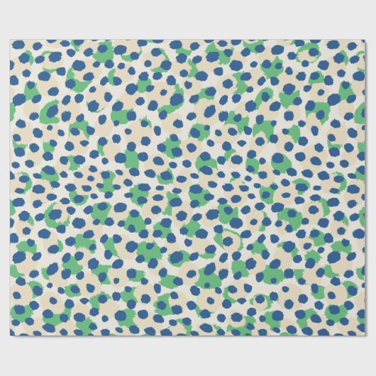 Grafisch kleurig groen blauw cheetah printmonogram cadeaupapier (Vlak)