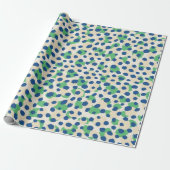 Grafisch kleurig groen blauw cheetah printmonogram cadeaupapier (Uitgerold)