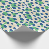 Grafisch kleurig groen blauw cheetah printmonogram cadeaupapier (Hoek)