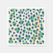 Grafisch kleurig groen blauw cheetah printmonogram servet (Voorkant)