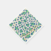 Grafisch kleurig groen blauw cheetah printmonogram servet (Hoek)