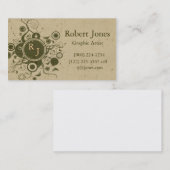 Grafisch kunstenaar Monogram Kaart Visitekaartje (Voorkant / Achterkant)